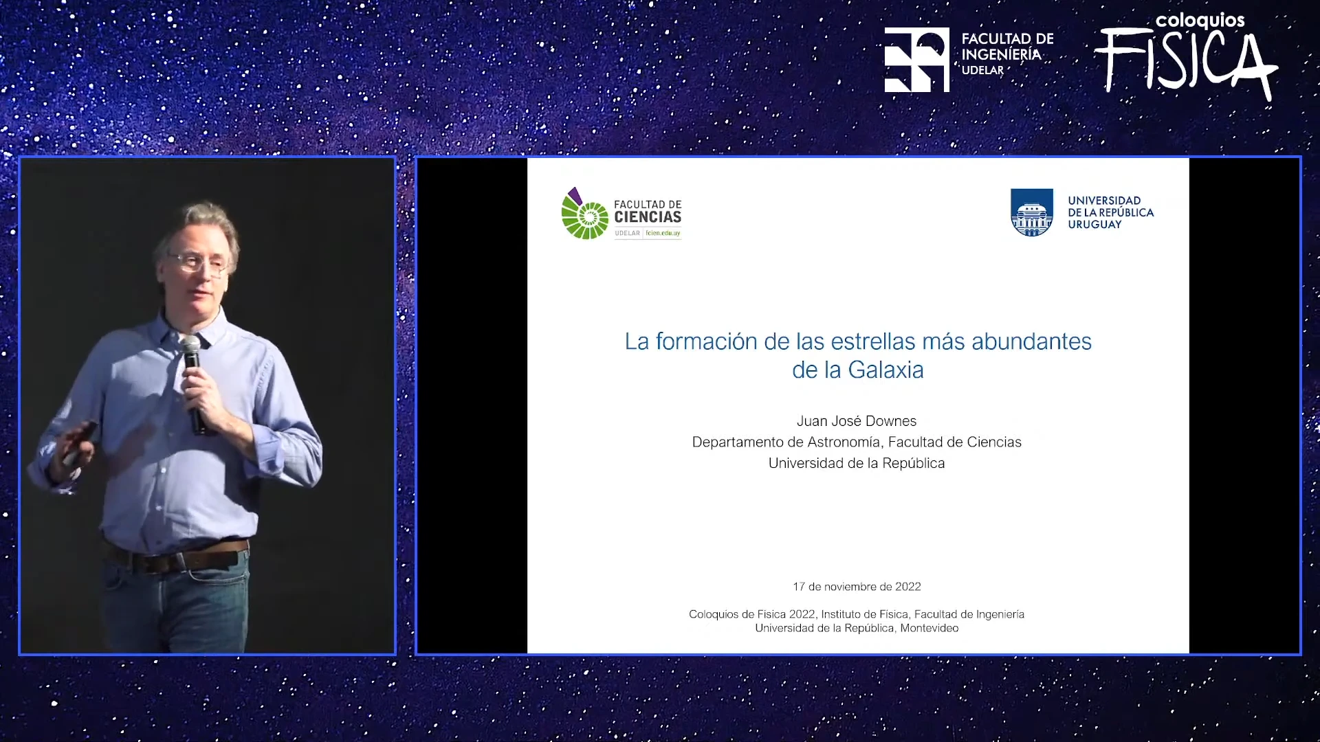 Captura de coloquio sobre Cosmología