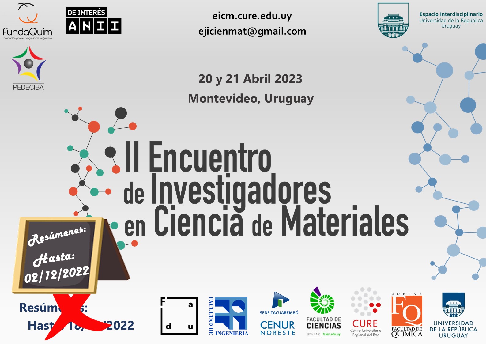 Extensión de Plazos II Encuentro de investigadores en Ciencia de Materiales