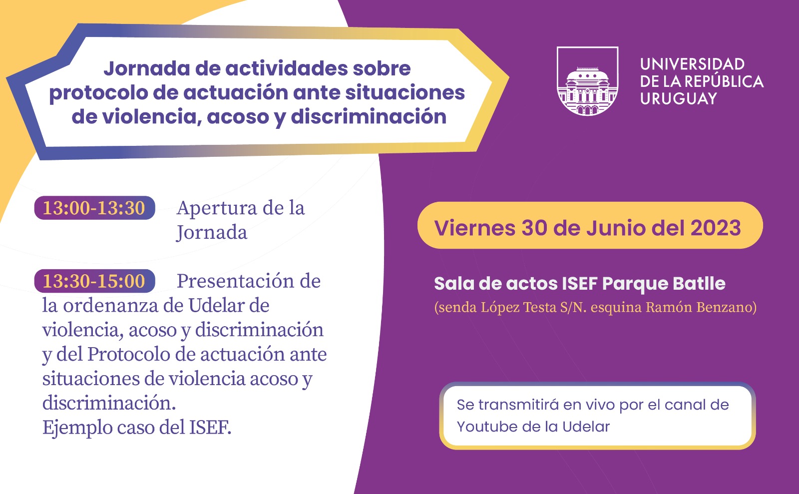 Presentación del Protocolo de actuación ante situaciones de violencia, acoso y discriminación